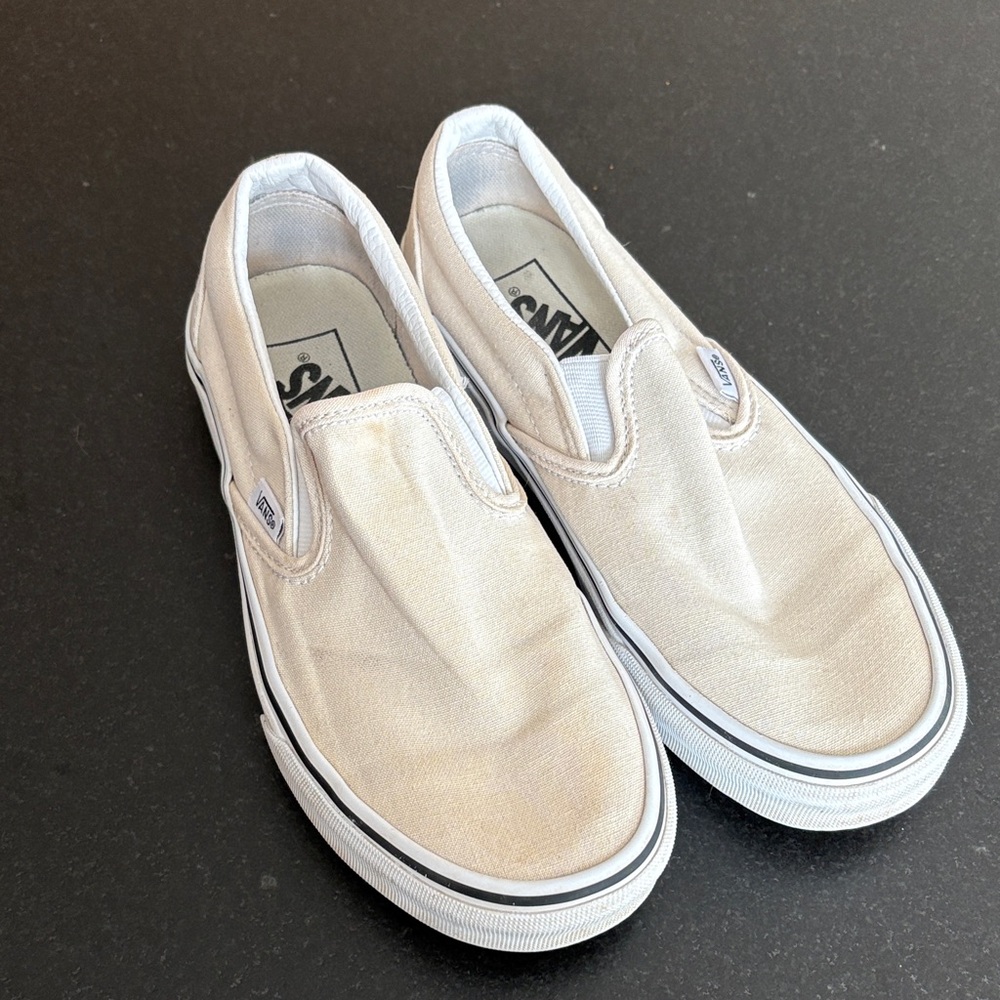 Vans Classic Off White Canvas Slip-Ons